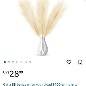 Beige synthetic pampas 45” tall